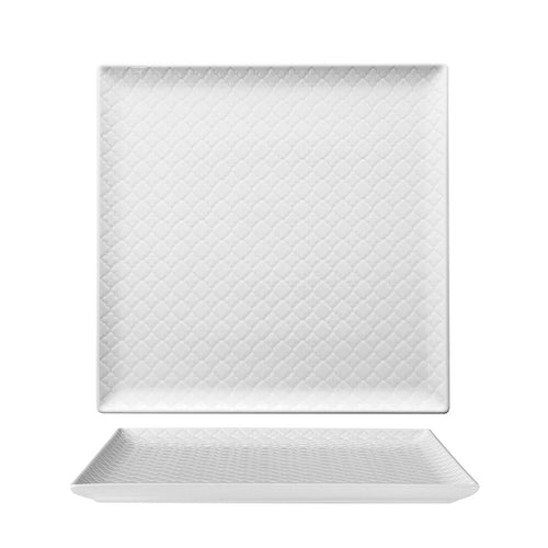 30.5x30.5 cm - Marrakesh Piatto Piano Quadrato Decorato In Porcellana Set 6 Pz