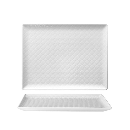 31x24 cm - Marrakesh Piatto Piano Rettangolare Decorato In Porcellana Set 6 Pz