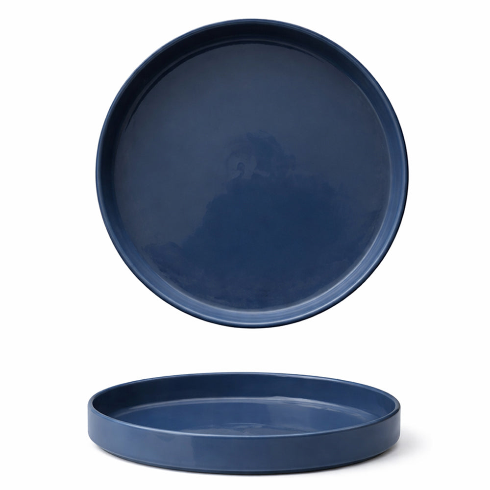 28 cm - Scandia Assiette Plate Empilable Bord Haut En Porcelaine New Bone China Set 3 Pcs