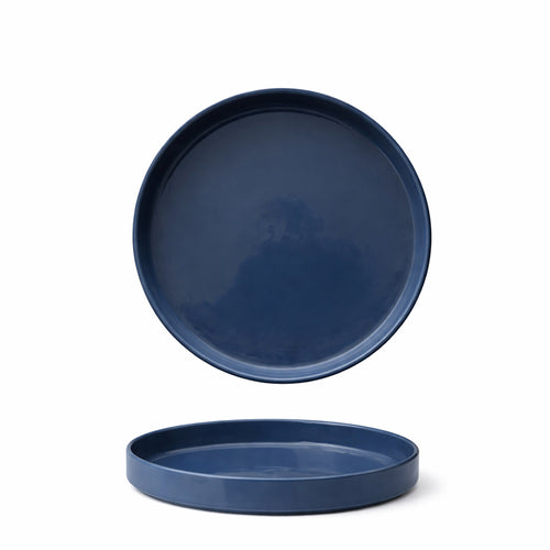 20 cm - Scandia Piatto Piano Impilabile Bordo Alto In Porcellana New Bone China Set 6 Pz