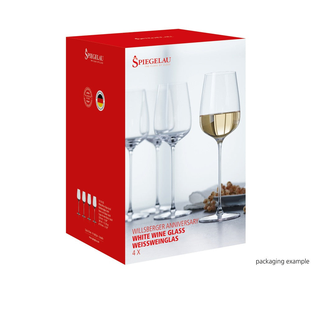 37.8 cl - Spiegelau Willsberger Anniversary Calice Vino Bianco In Vetro Cristallino - Set 4 Pz