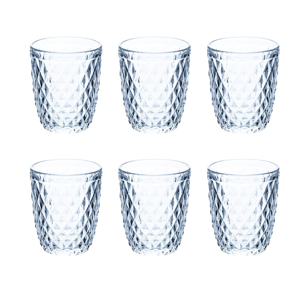 26 Cl Villa D Este Diamond Bicchiere Acqua In Vetro Set 6 Pezzi