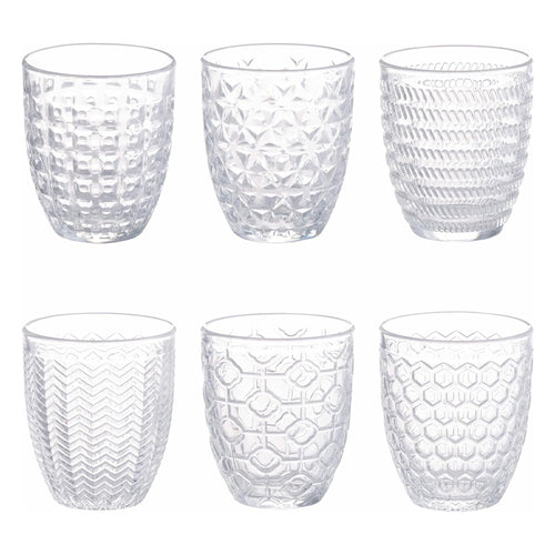 30 Cl Villa D Este Geometrie Bicchiere Acqua In Vetro Set 6 Pezzi