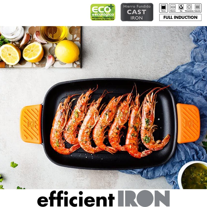 Efficient Placa Rectangular en Hierro Fundido