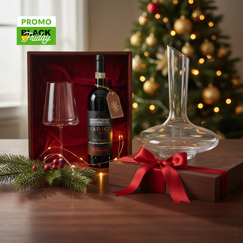 Set de Verres à Vin Rouge + Borgogno DOC 2022 + Carafe en Verre