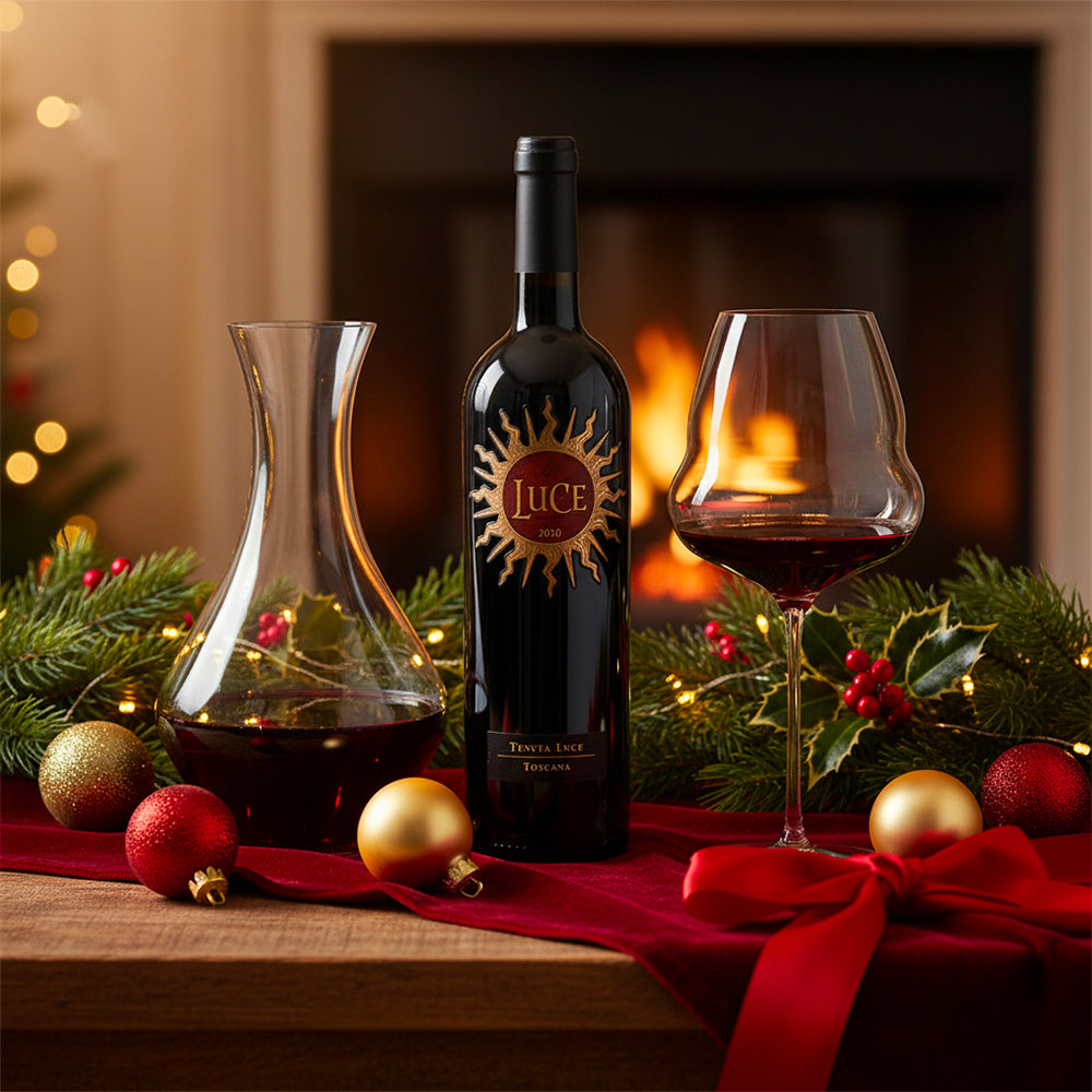 Set de Verres à Vin Rouge + Bouteille de la Maison Frescobaldi + Carafe en Verre