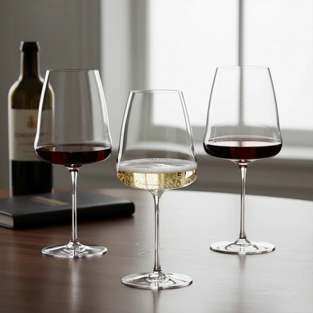 Verre de Dégustation Champagne + Verre à Vin Rouge Cabernet/Merlot + Verre à Vin Rouge Winewings