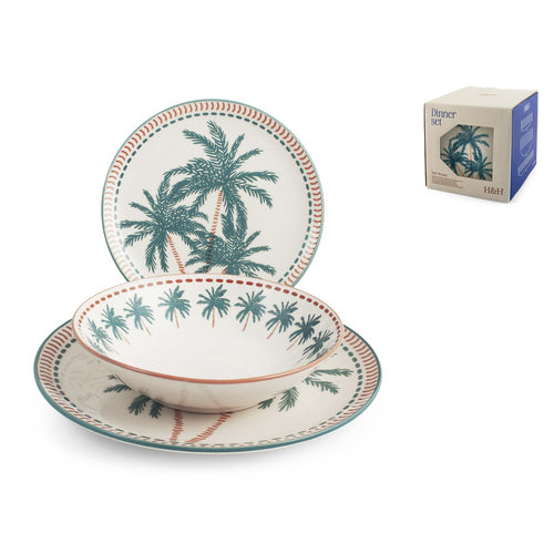 H&H Haiti Servizio Piatti In Stoneware - Set 18 Pz