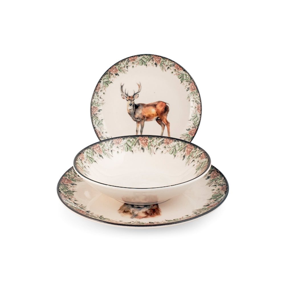 Montana Service de Table Décoré En Grès Set de 18