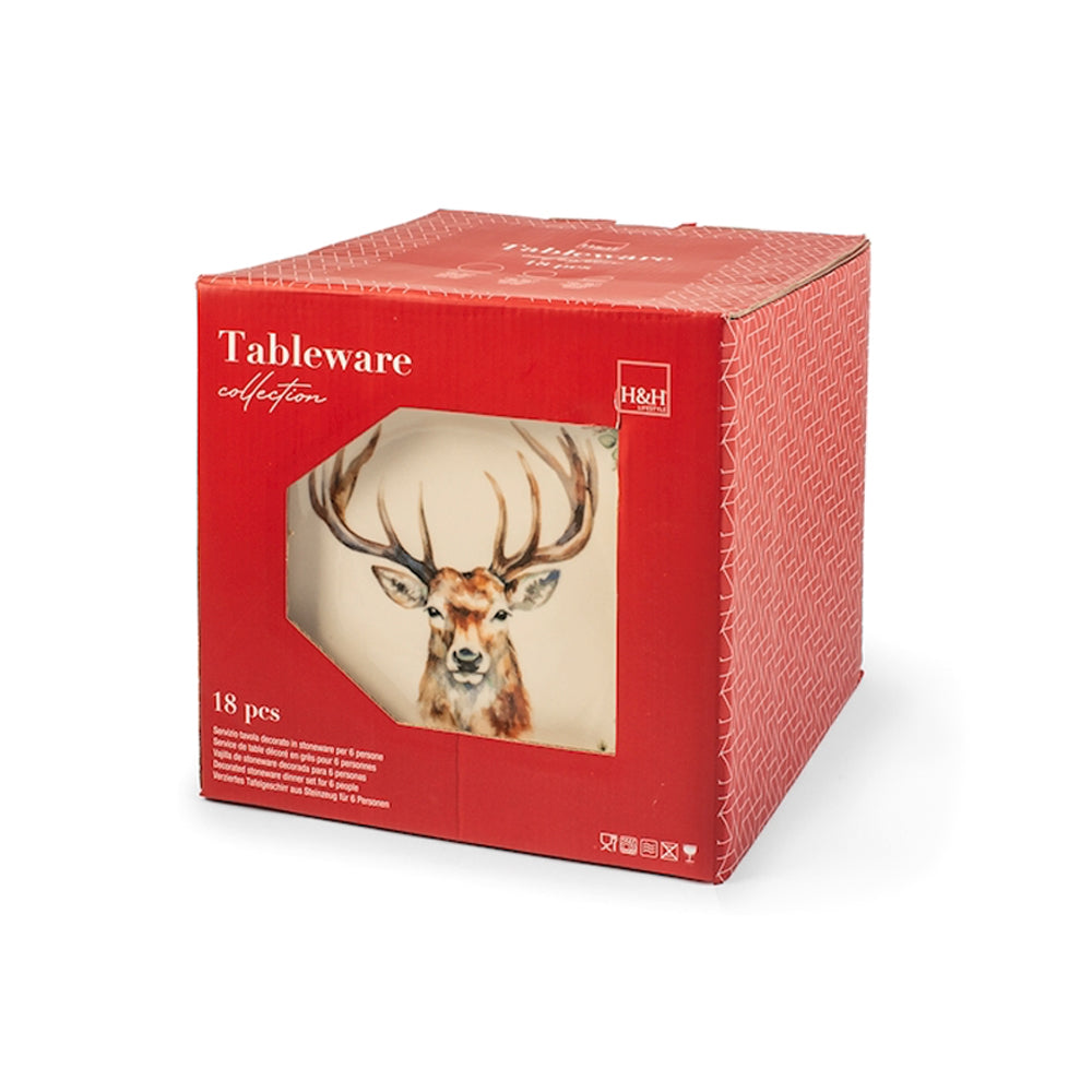 Montana Service de Table Décoré En Grès Set de 18