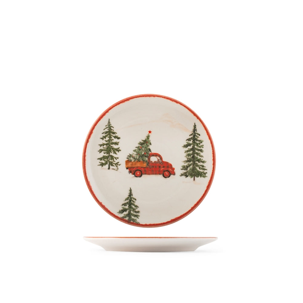 H&H Coupe Adventure Servizio Piatti Con Decoro Natalizio In Stoneware Set 12 Pz