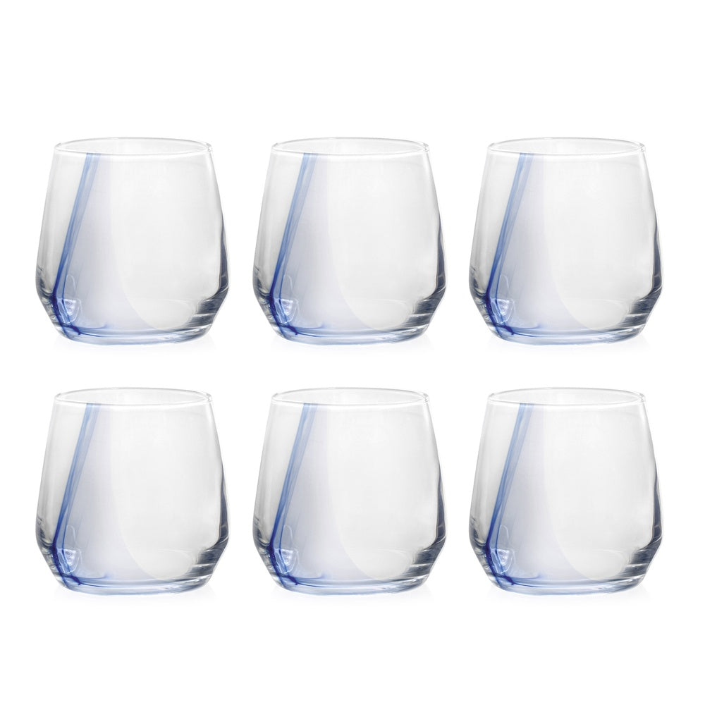 37 cl - H&H Breeze Bicchiere Acqua In Vetro - Set 6 Pz