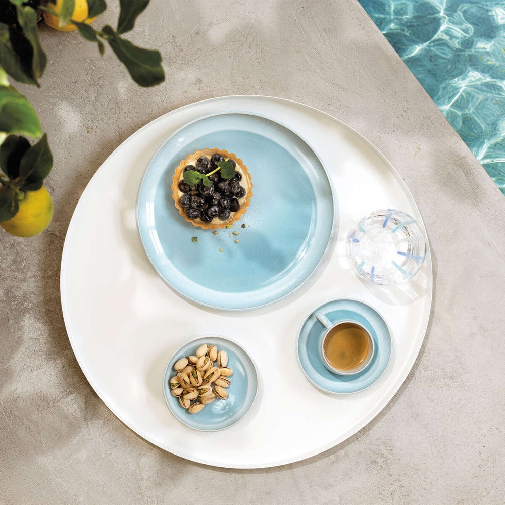 23.8 cm - Villeroy & Boch Perlemor Aqua Piatto Dessert In Porcellana Premium - Set 6 Pz