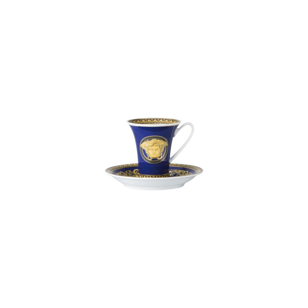 9 cl - Versace Medusa Tazzina Espresso con Piattino In Porcellana