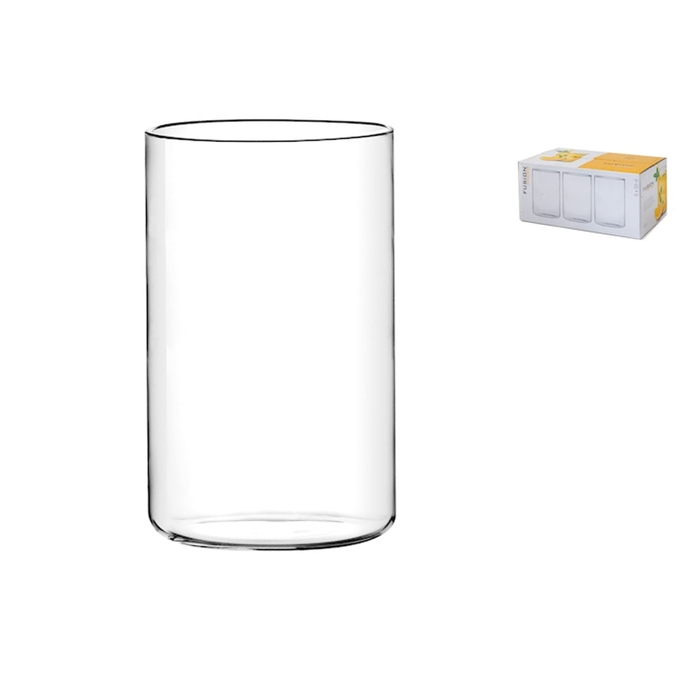 55 cl - H&H Fusion Bicchiere Bibita In Vetro Borosilicato - Set 6 Pz