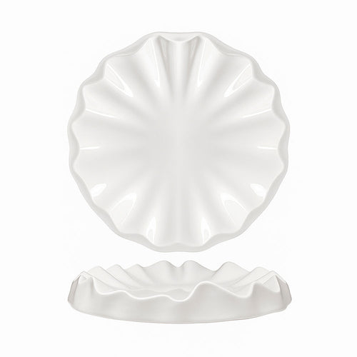 28.5 cm - Essentia Magnesium Clif Piatto Presentazione In Porcellana Set 2 Pz