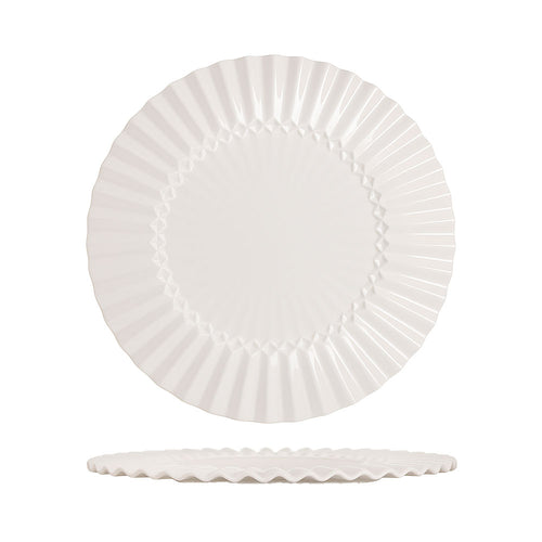 33.2 cm - Essentia Magnesium Stripes Piatto Presentazione In Porcellana Set 2 Pz