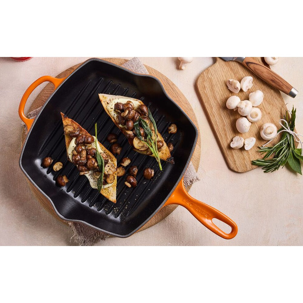 26 cm - Le Creuset Evolution Skillet Bistecchiera Quadrata In Ghisa Vetrificata