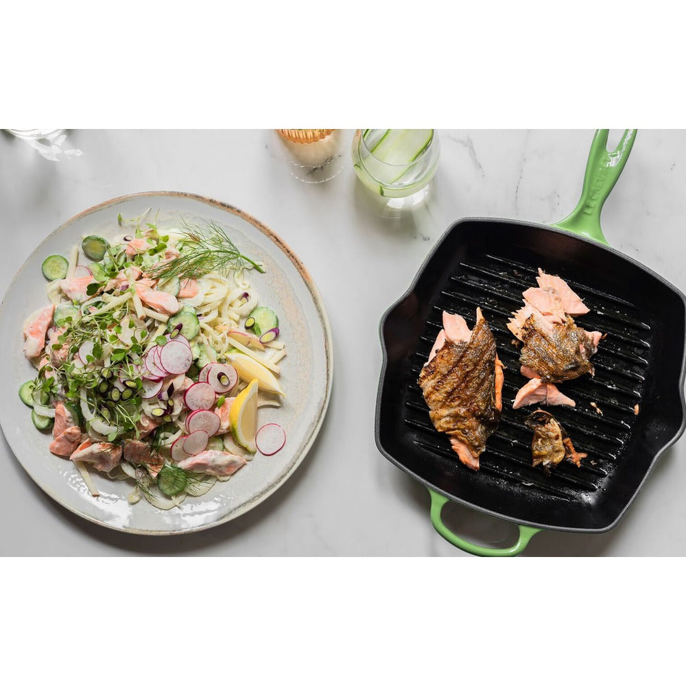 26 cm - Le Creuset Evolution Skillet Bistecchiera Quadrata In Ghisa Vetrificata