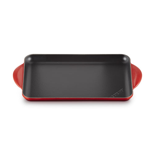 32x22 cm - Le Creuset Tradition Grill Bistecchiera Rettangolare Liscio In Ghisa Vetrificata