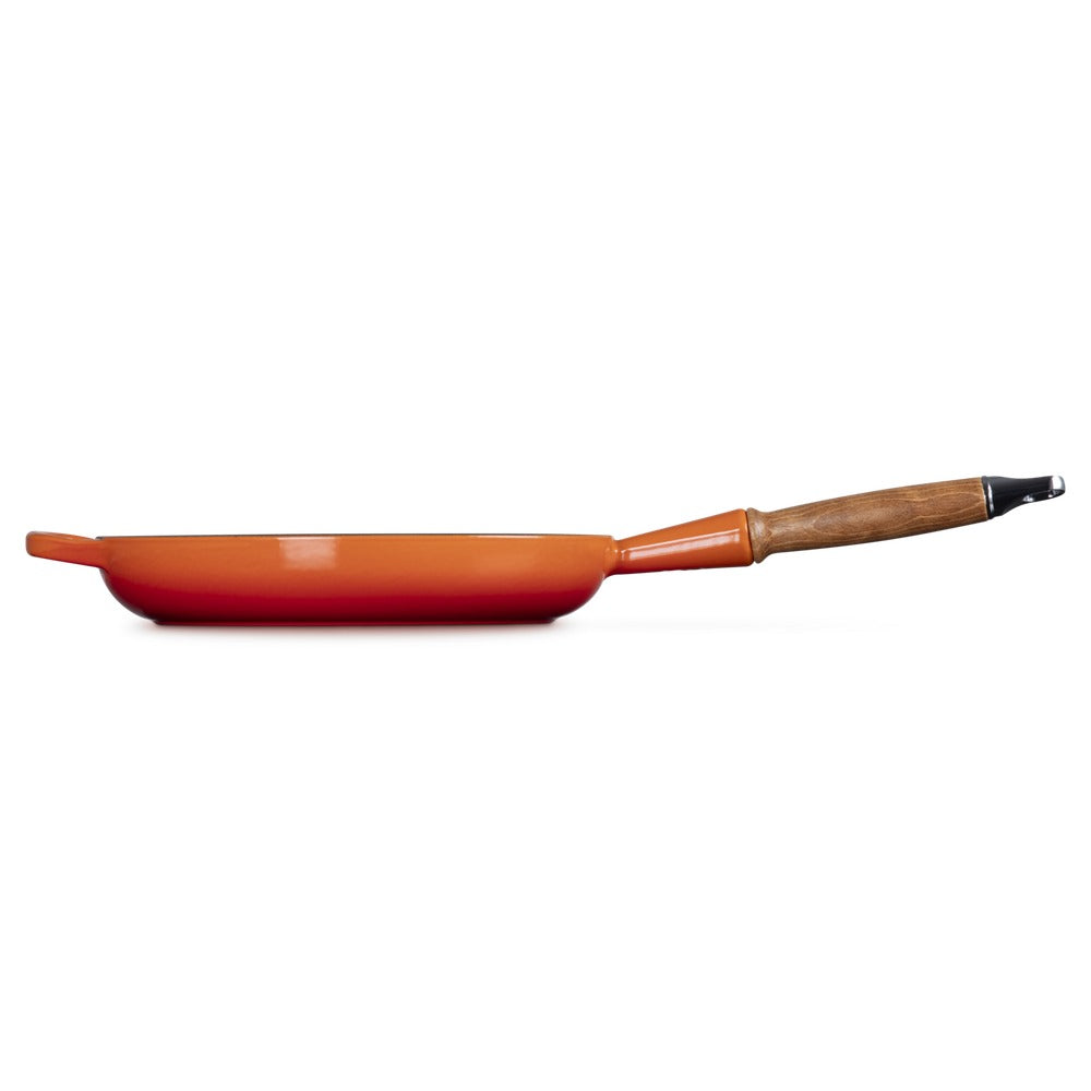 26 cm - Tradition Sartén De Hierro Fundido Esmaltada Con Mango De Madera