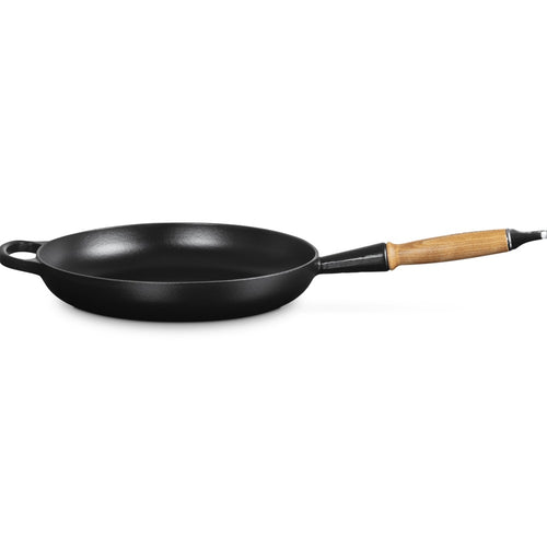 28 cm - Le Creuset Evolution Padella Bassa In Ghisa Vetrificata Con Manico In Legno