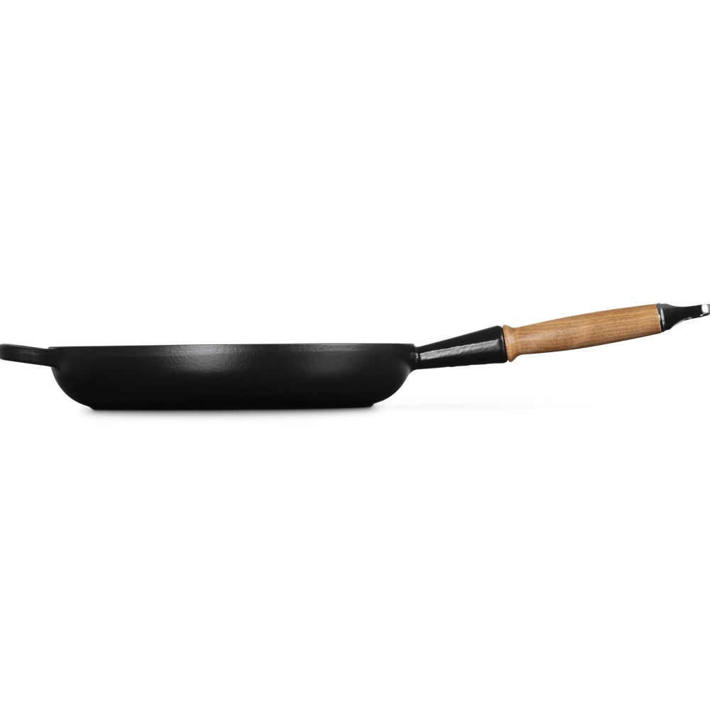 28 cm - Le Creuset Evolution Padella Bassa In Ghisa Vetrificata Con Manico In Legno
