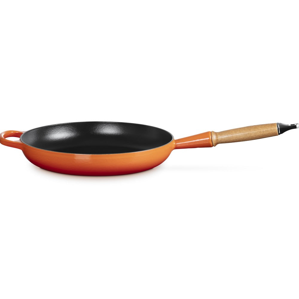 28 cm - Le Creuset Evolution Padella Bassa In Ghisa Vetrificata Con Manico In Legno