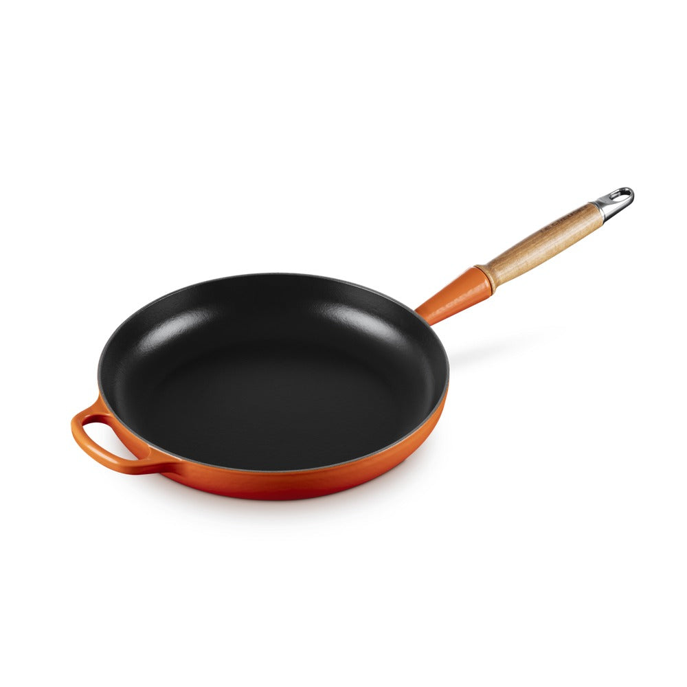 28 cm - Le Creuset Evolution Padella Bassa In Ghisa Vetrificata Con Manico In Legno