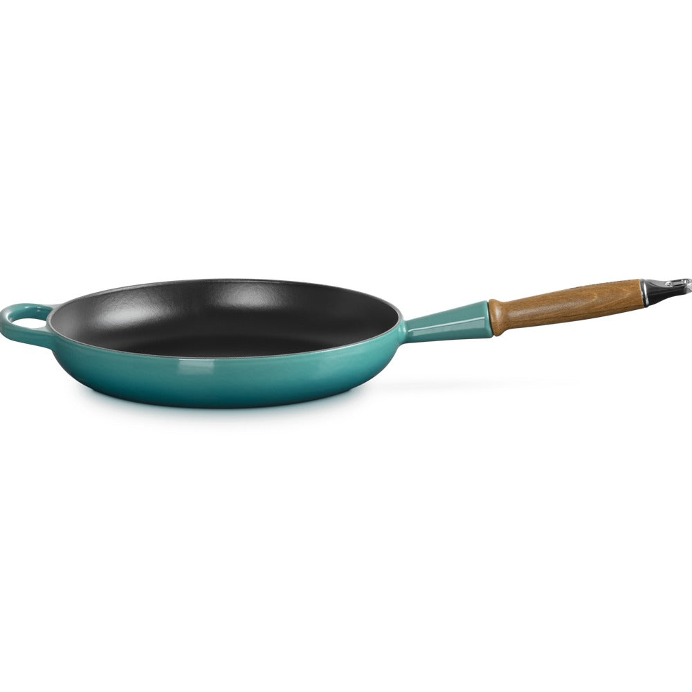 28 cm - Le Creuset Evolution Padella Bassa In Ghisa Vetrificata Con Manico In Legno