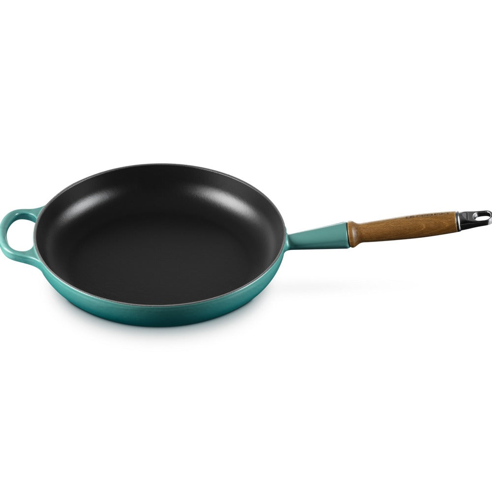 28 cm - Le Creuset Evolution Padella Bassa In Ghisa Vetrificata Con Manico In Legno