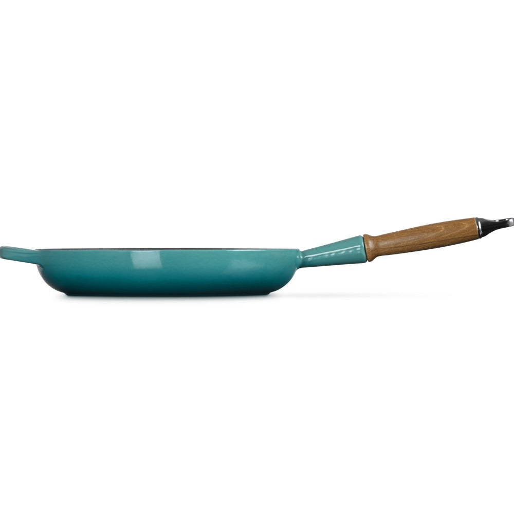28 cm - Le Creuset Evolution Padella Bassa In Ghisa Vetrificata Con Manico In Legno
