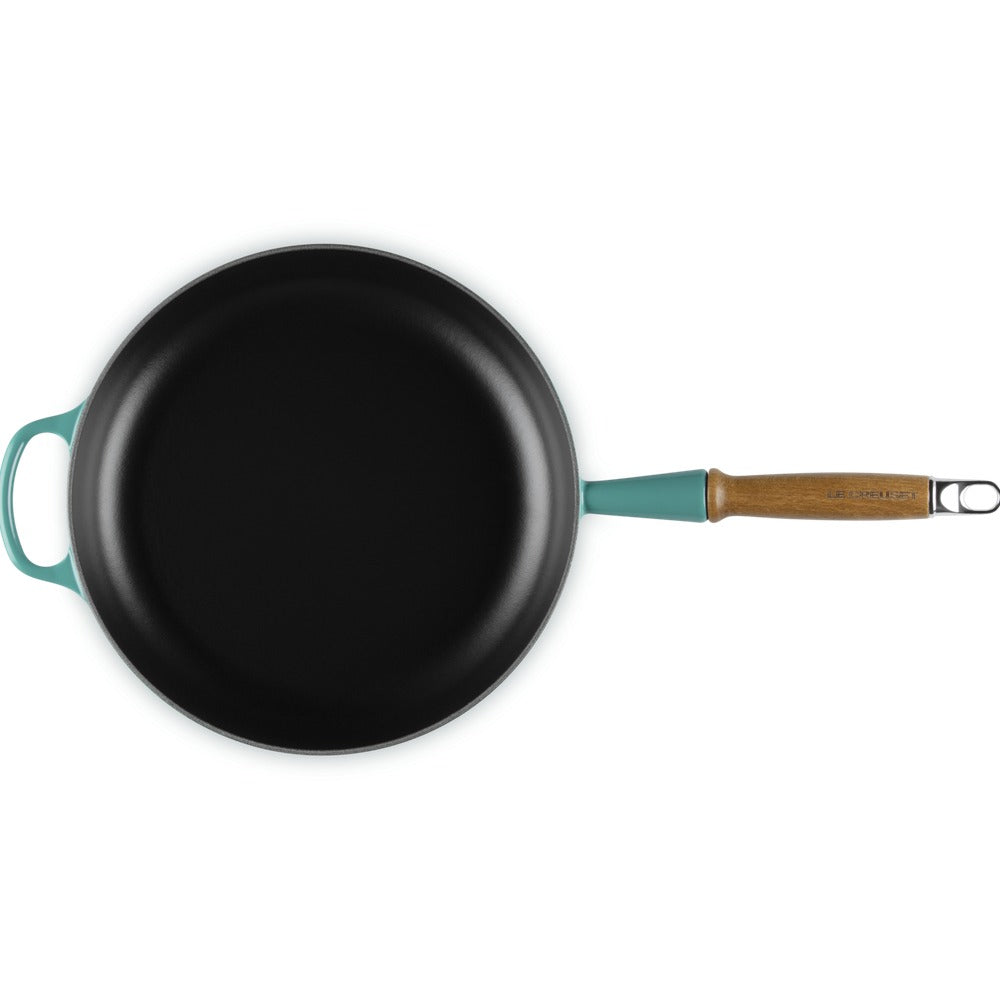 28 cm - Le Creuset Evolution Padella Bassa In Ghisa Vetrificata Con Manico In Legno