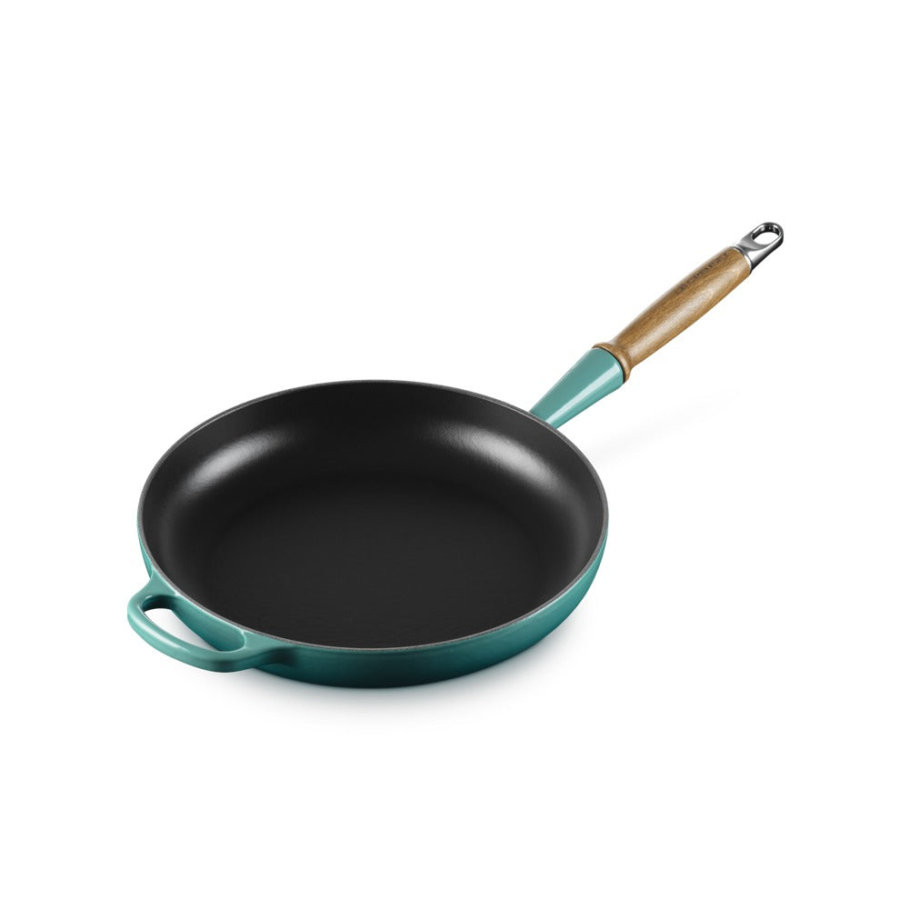 28 cm - Le Creuset Evolution Padella Bassa In Ghisa Vetrificata Con Manico In Legno