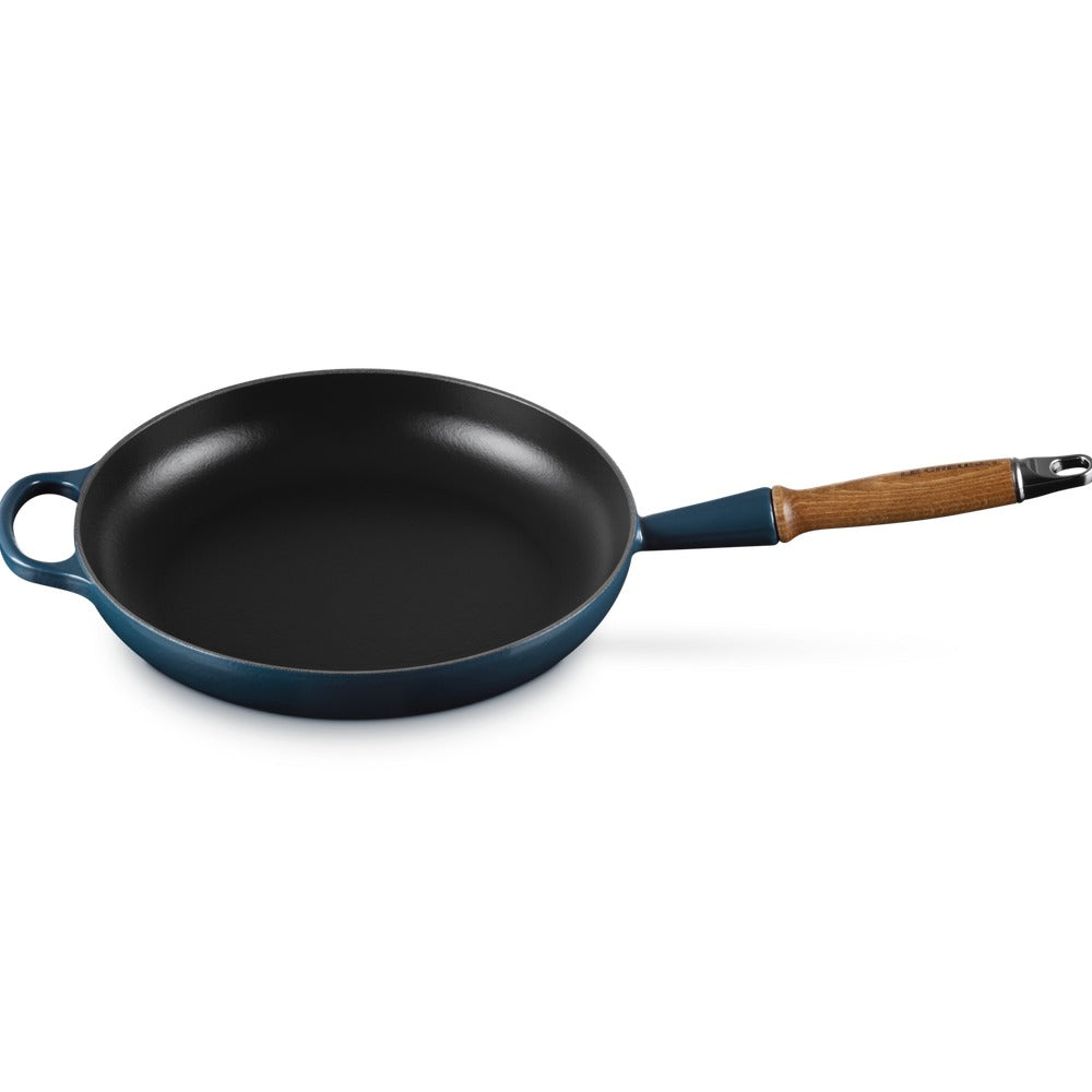 28 cm - Le Creuset Evolution Padella Bassa In Ghisa Vetrificata Con Manico In Legno