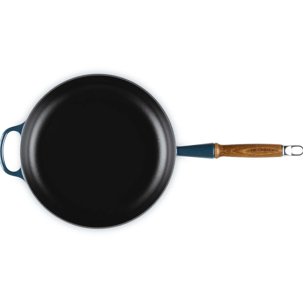 28 cm - Le Creuset Evolution Padella Bassa In Ghisa Vetrificata Con Manico In Legno