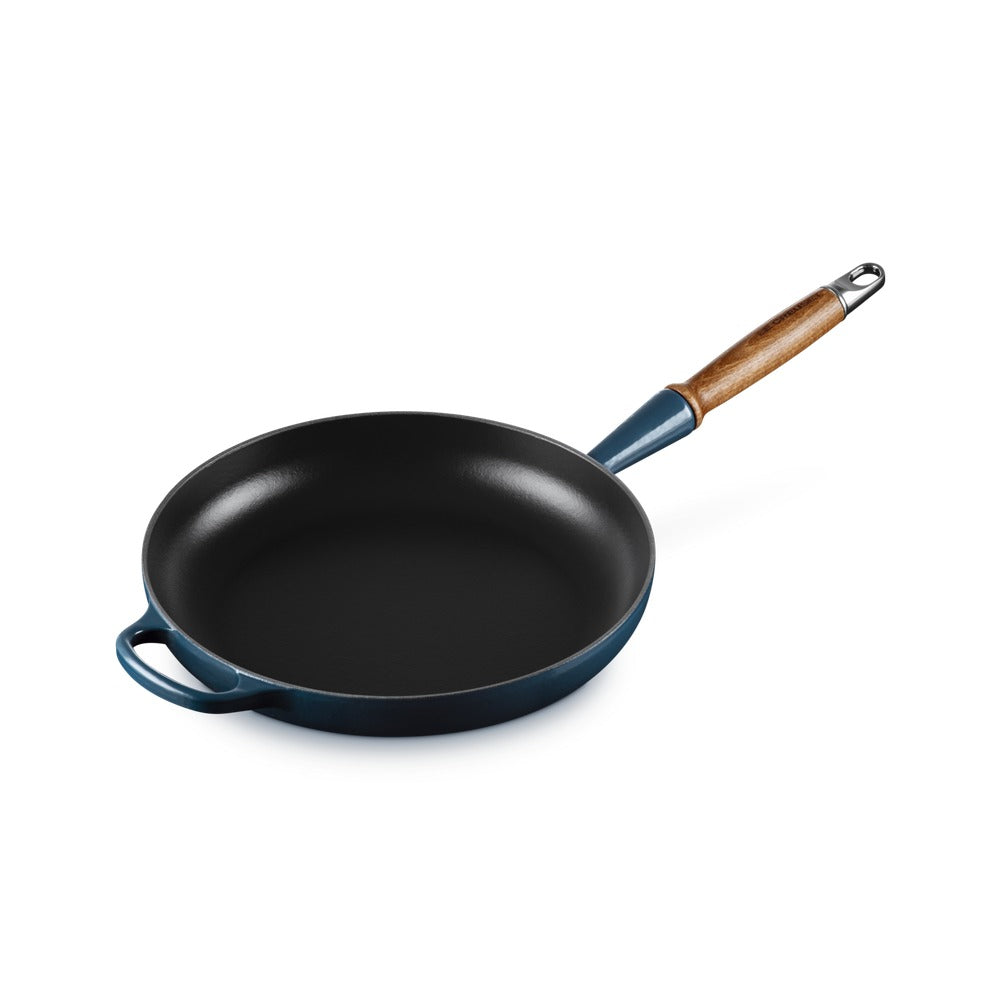 28 cm - Le Creuset Evolution Padella Bassa In Ghisa Vetrificata Con Manico In Legno