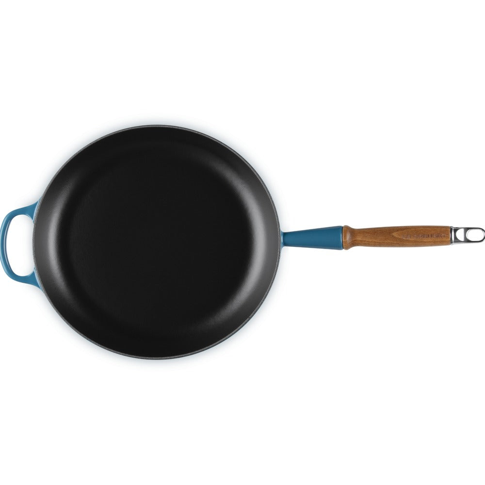 28 cm - Le Creuset Evolution Padella Bassa In Ghisa Vetrificata Con Manico In Legno