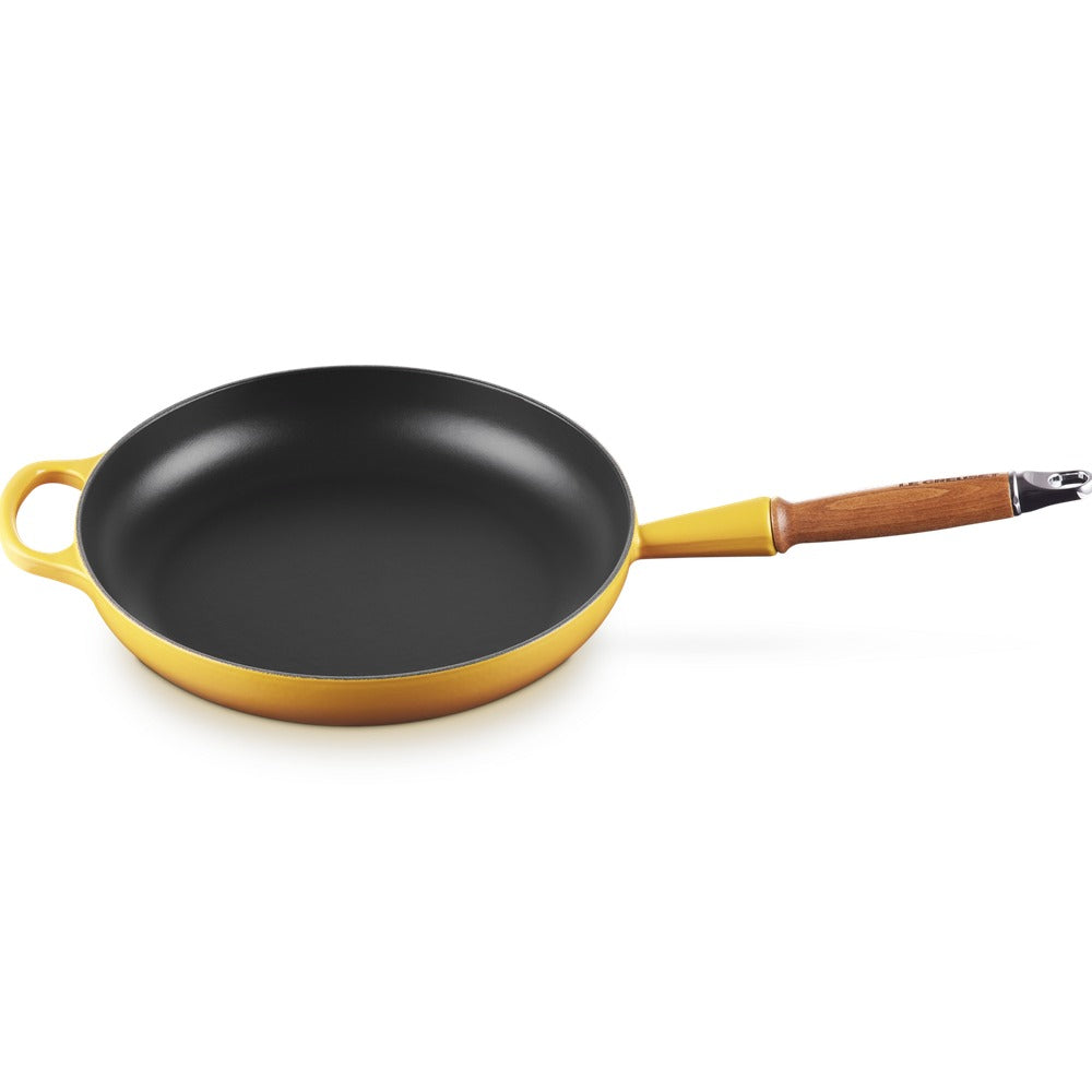 28 cm - Le Creuset Evolution Padella Bassa In Ghisa Vetrificata Con Manico In Legno