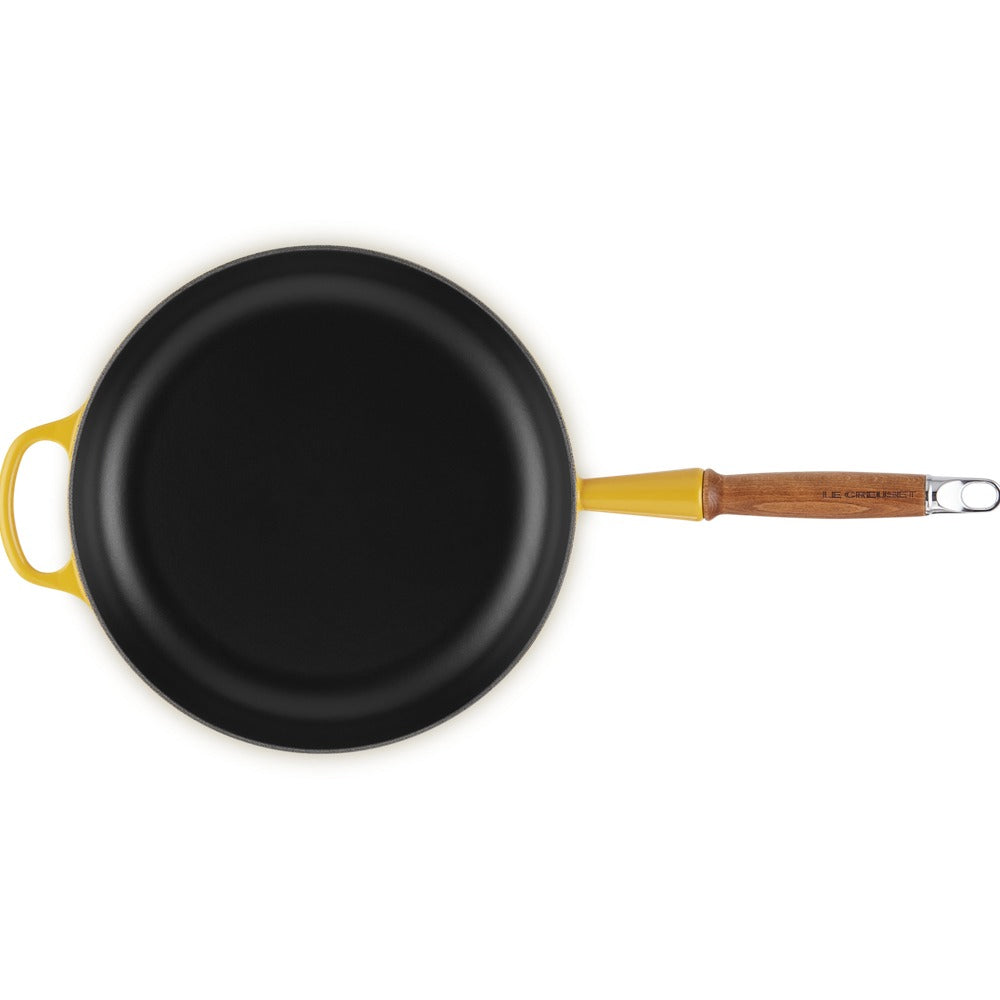 28 cm - Le Creuset Evolution Padella Bassa In Ghisa Vetrificata Con Manico In Legno