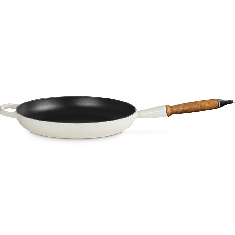 28 cm - Le Creuset Evolution Padella Bassa In Ghisa Vetrificata Con Manico In Legno