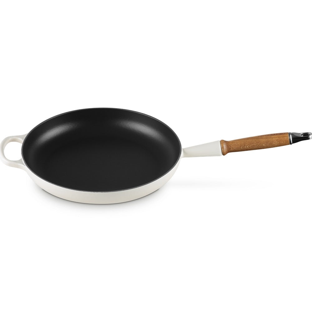 28 cm - Le Creuset Evolution Padella Bassa In Ghisa Vetrificata Con Manico In Legno