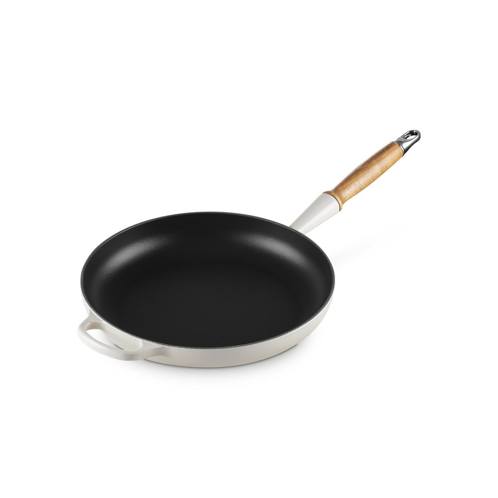 28 cm - Le Creuset Evolution Padella Bassa In Ghisa Vetrificata Con Manico In Legno