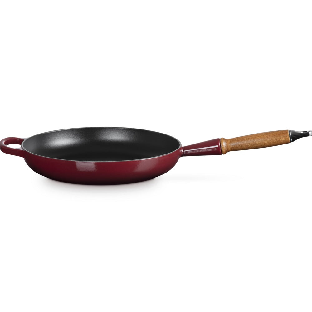 28 cm - Le Creuset Evolution Padella Bassa In Ghisa Vetrificata Con Manico In Legno