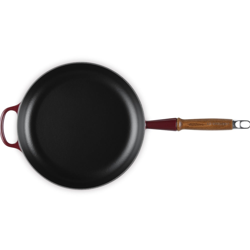 28 cm - Le Creuset Evolution Padella Bassa In Ghisa Vetrificata Con Manico In Legno