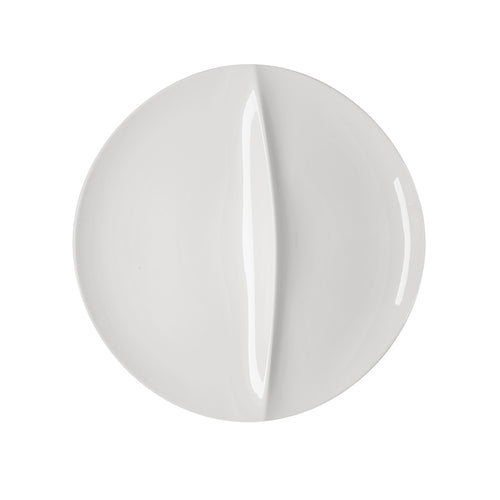 31.2 - Essentia Duo Piatto Presentazione 2 Scomparti In Porcellana Set 4 Pz