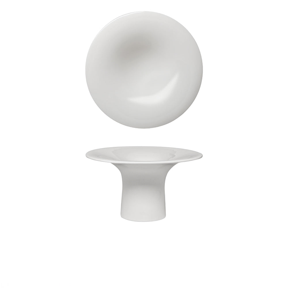 14x7.8 cm - Essentia 50's Era Piatto Presentazione Alzata Gourmet Bassa In Porcellana Set 4 Pz