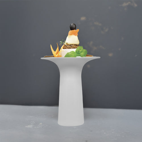 14x16 cm - Essentia 50's Era Piatto Presentazione Alzata Gourmet Alta In Porcellana Set 2 Pz