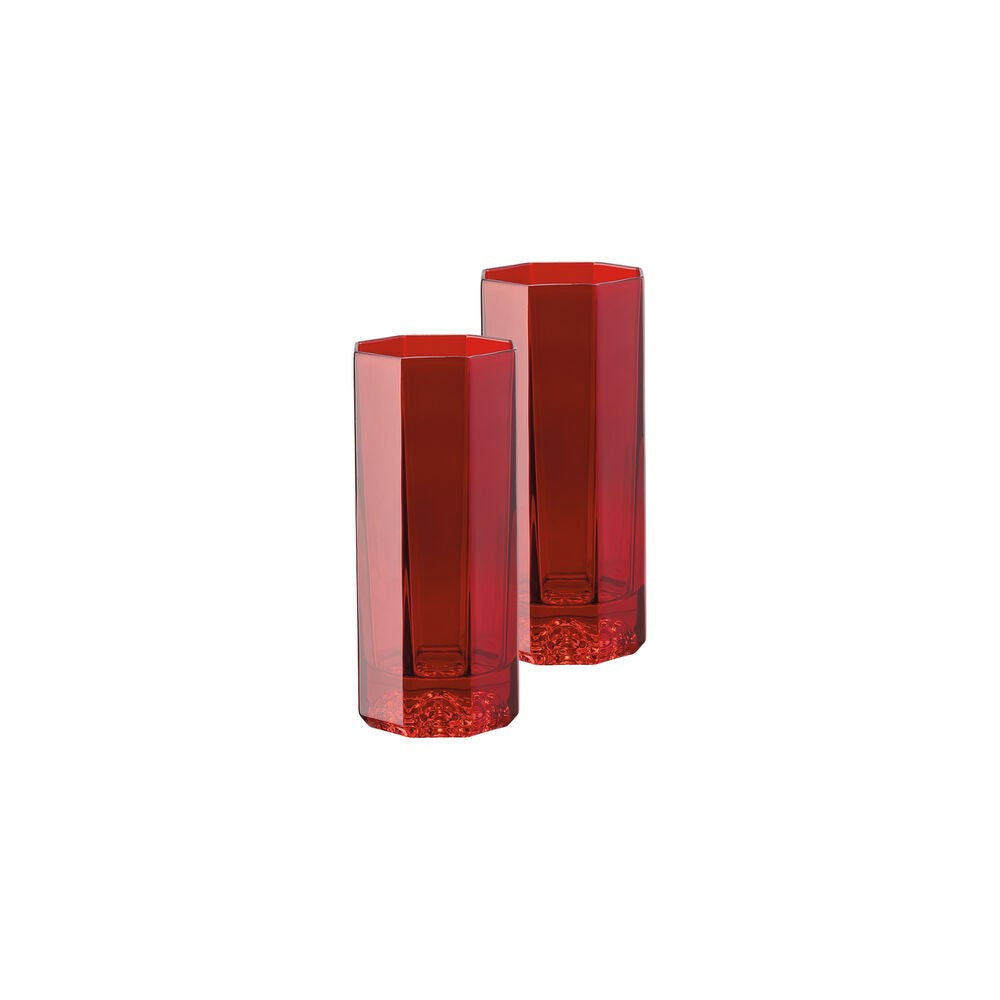 27.5 cl - Versace Medusa Lumiere Rhapsody Bicchiere Cocktail Long Drink In Cristallo - Set 2 Pz