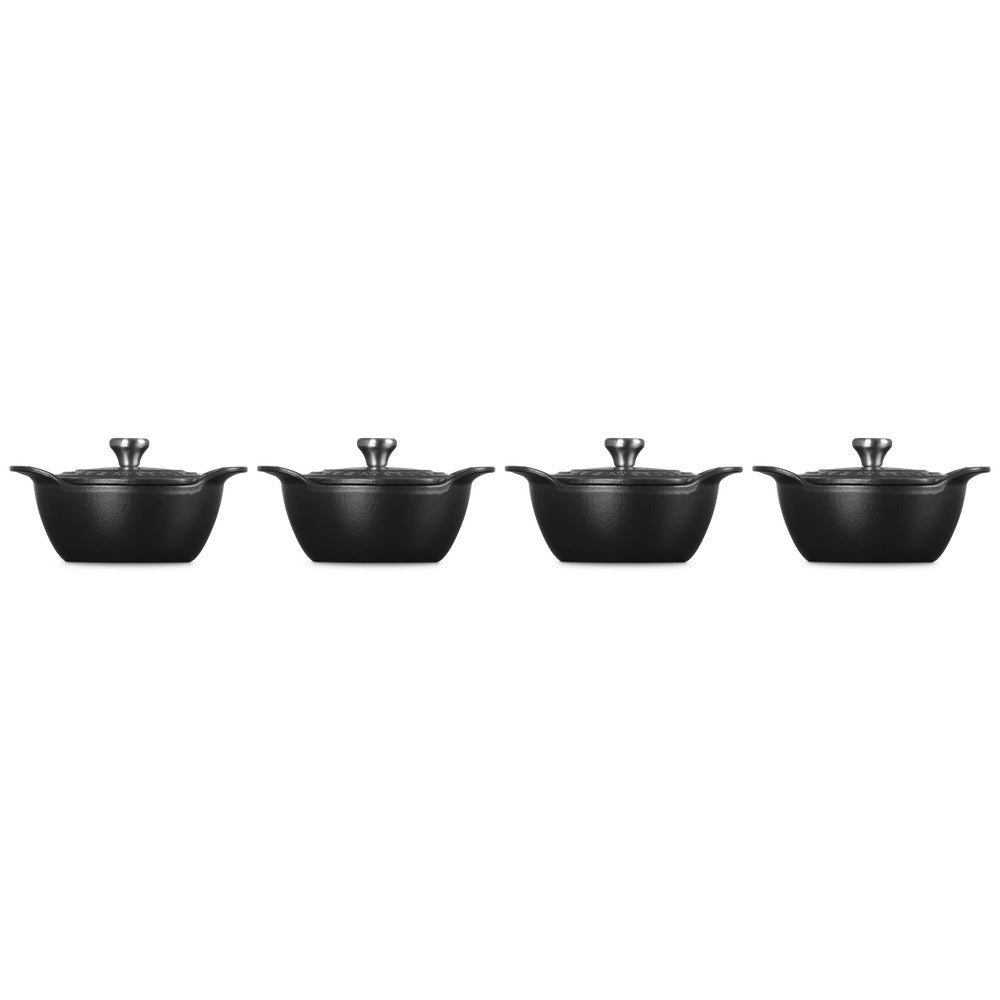 11 cm - Le Creuset Gourmand Mini Cocotte Con Coperchio Set 4 Pz